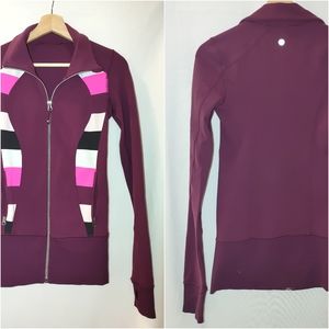 Lululemon In Stride Jacket Detail Stripe Full Zip